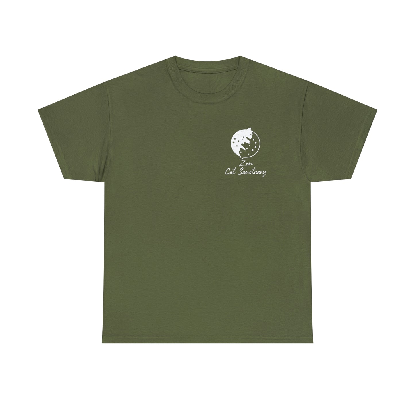 Zen Cat Sanctuary | Classic Tee with White Logo | Available in 12 Colors!