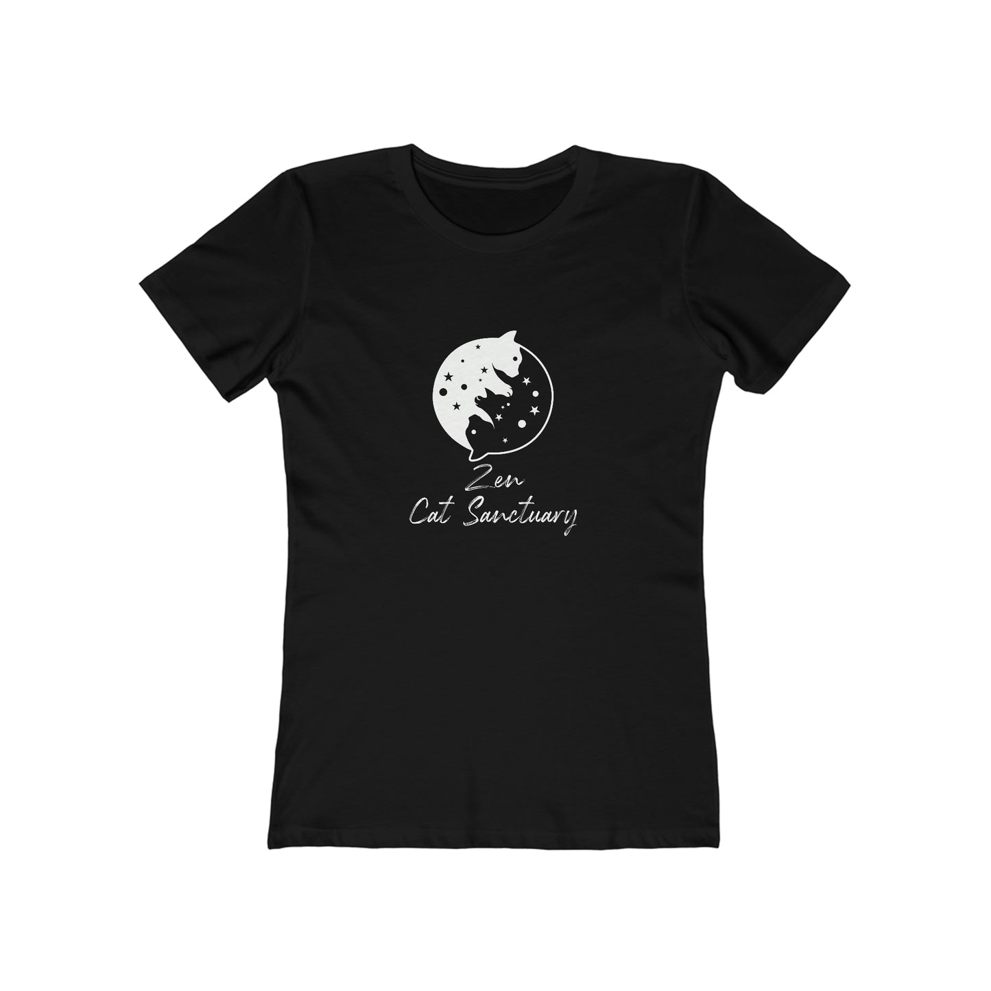Zen Cat Sanctuary | White Logo Boyfriend Tee | Available in 9 colors!