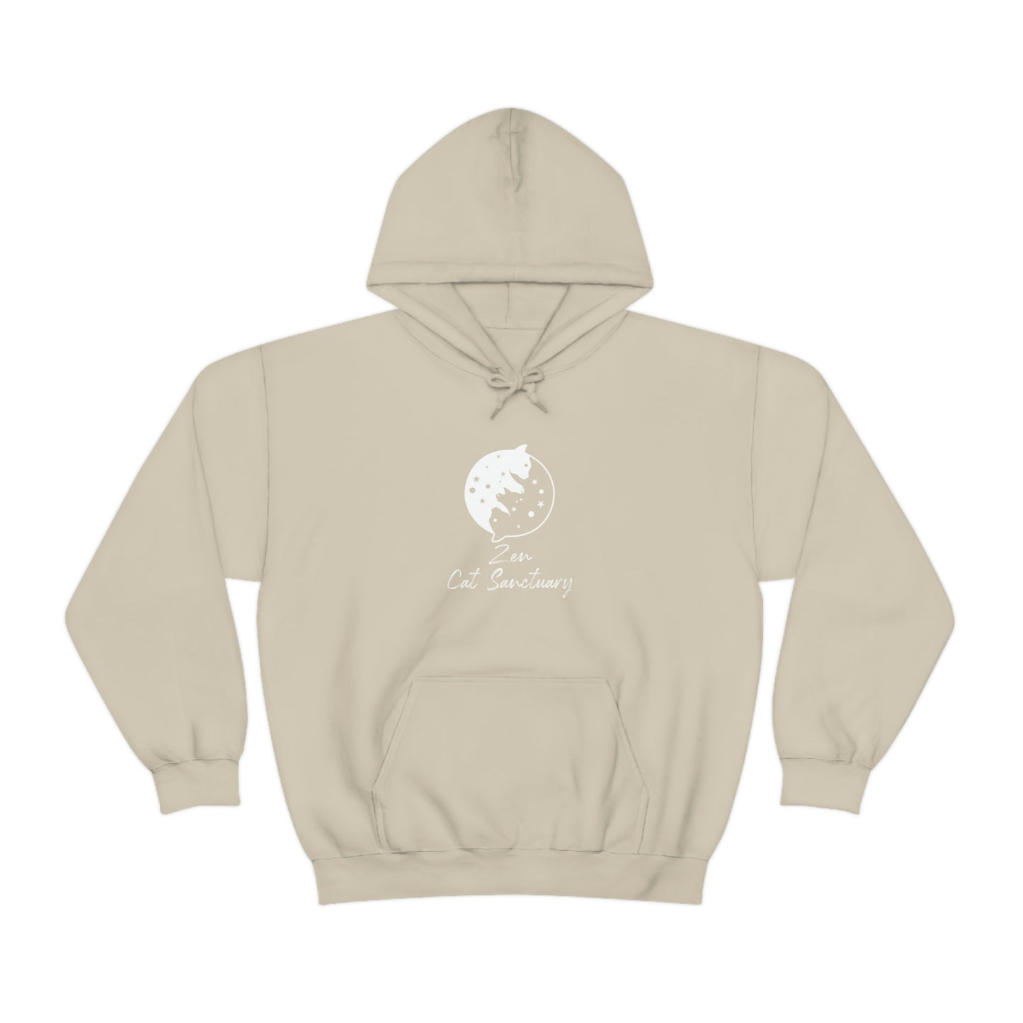 Zen Cat Sanctuary | Unisex Heavy Blend™ Hooded Sweatshirt with White Logo | Available in 8 Colors!