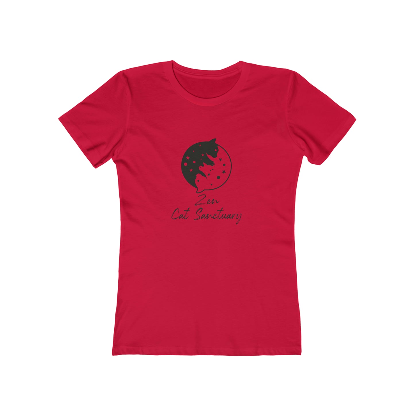 Zen Cat Sanctuary | Black Logo Boyfriend Tee | Available in 9 colors!