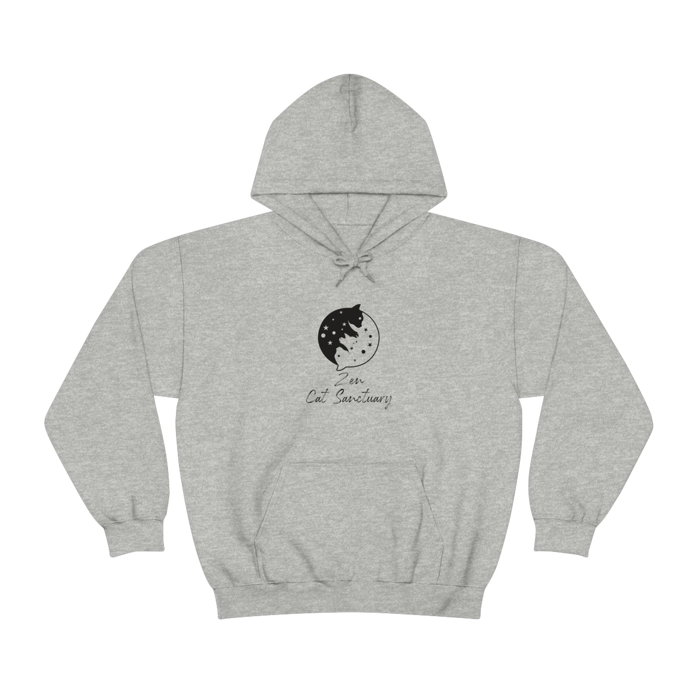 Zen Cat Sanctuary | Unisex Heavy Blend™ Hooded Sweatshirt with Black Logo | Available in 8 Colors!