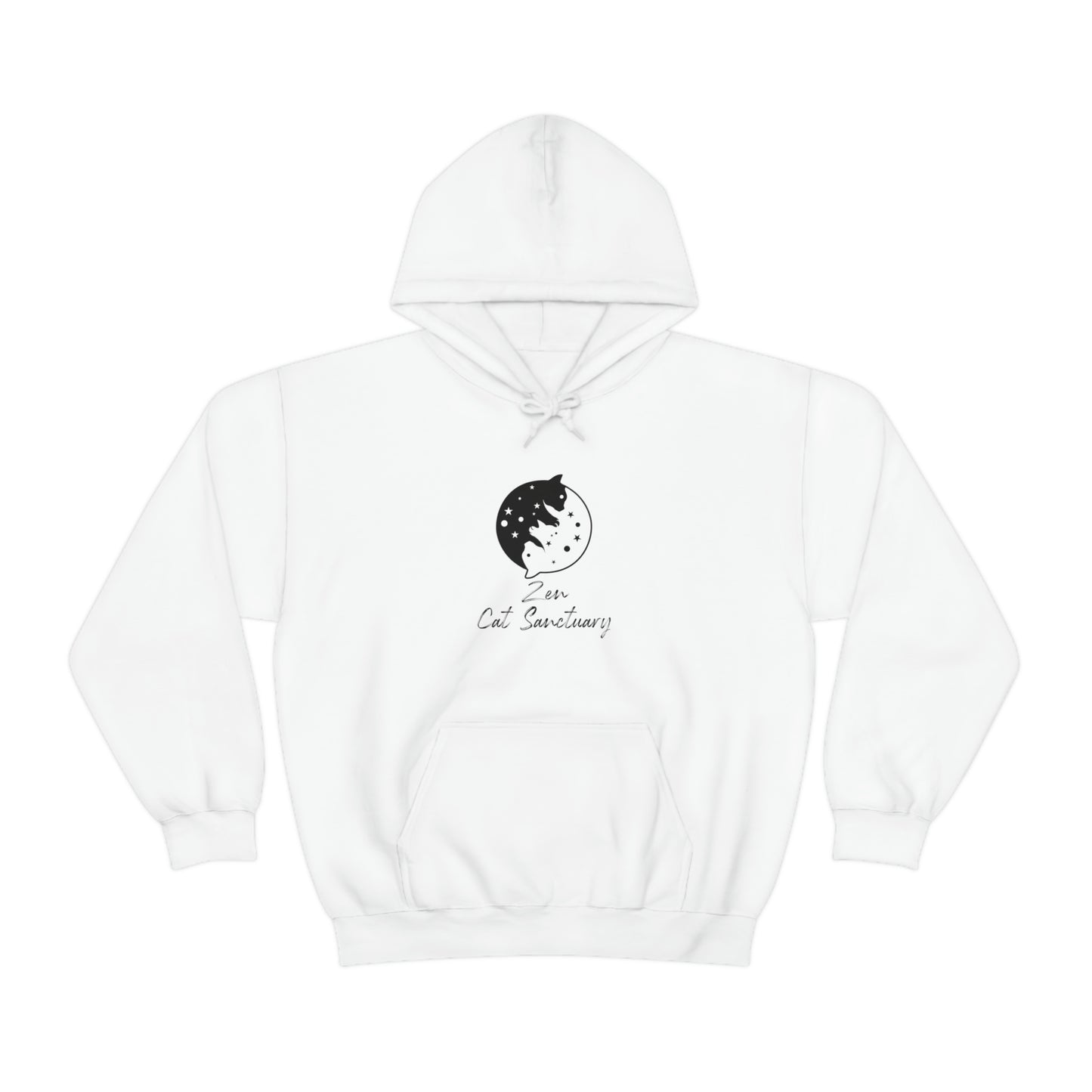 Zen Cat Sanctuary | Unisex Heavy Blend™ Hooded Sweatshirt with Black Logo | Available in 8 Colors!