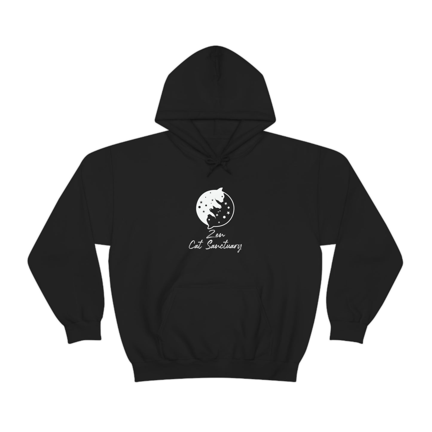 Zen Cat Sanctuary | Unisex Heavy Blend™ Hooded Sweatshirt with White Logo | Available in 8 Colors!
