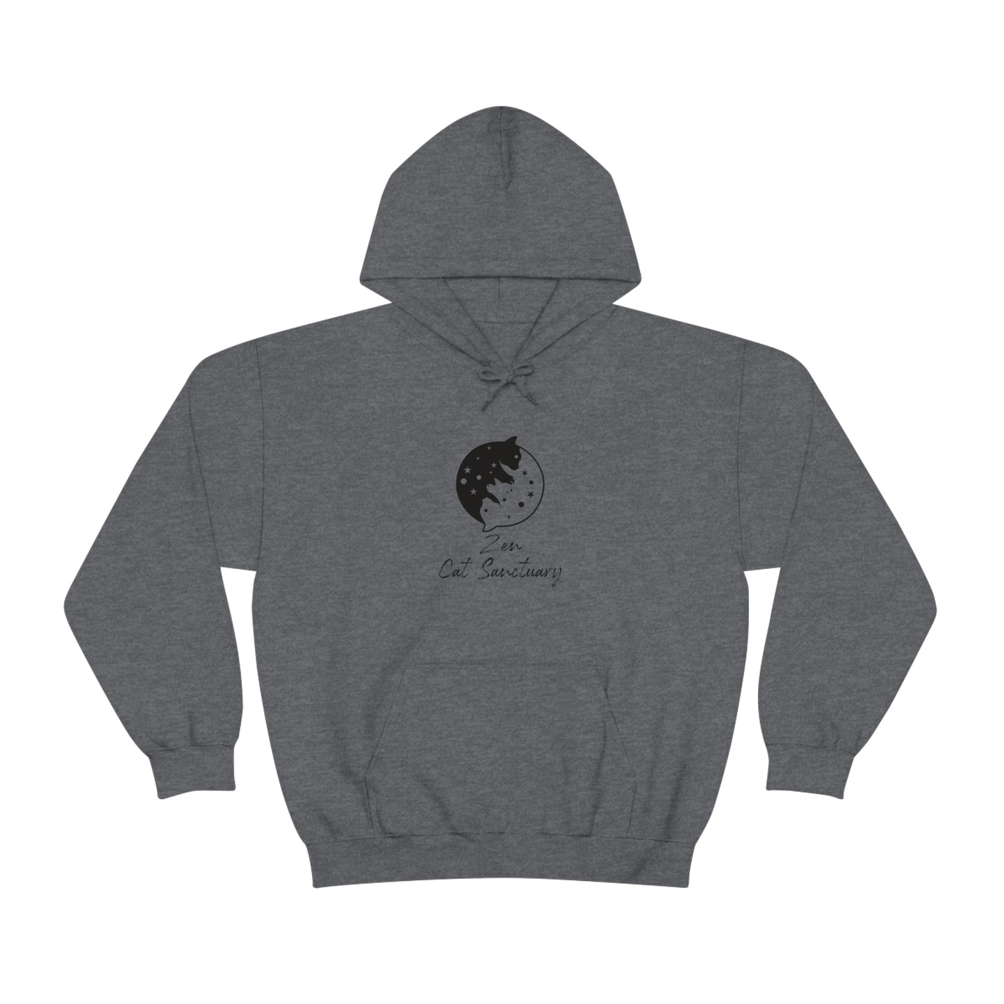 Zen Cat Sanctuary | Unisex Heavy Blend™ Hooded Sweatshirt with Black Logo | Available in 8 Colors!