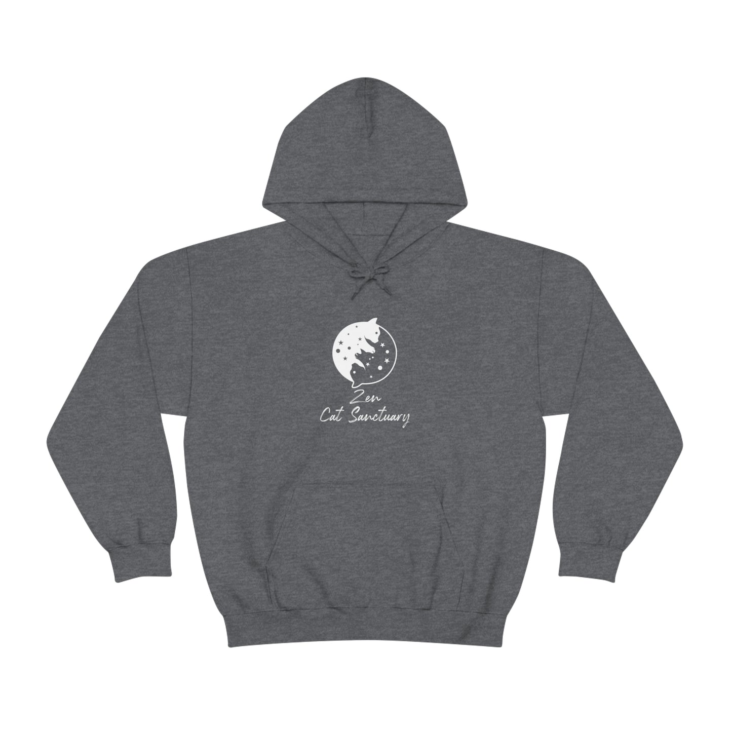 Zen Cat Sanctuary | Unisex Heavy Blend™ Hooded Sweatshirt with White Logo | Available in 8 Colors!