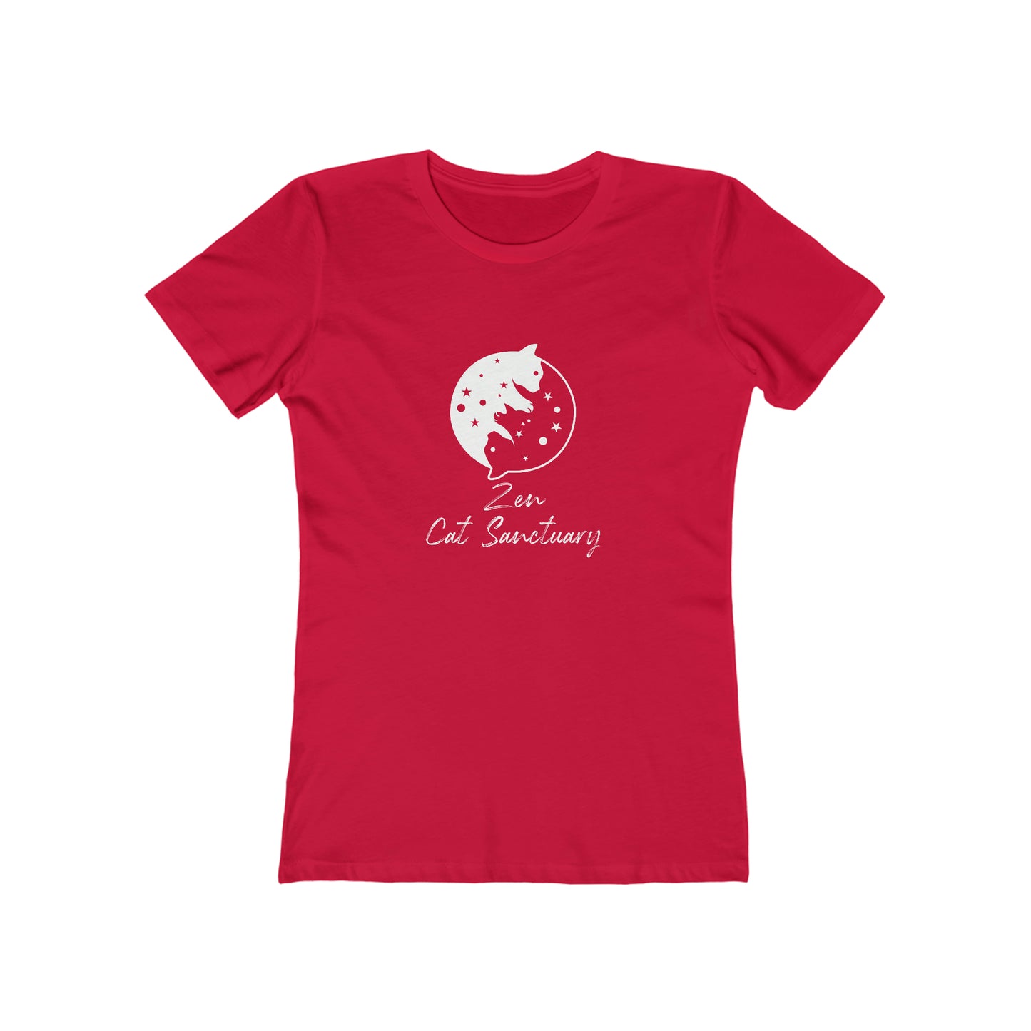 Zen Cat Sanctuary | White Logo Boyfriend Tee | Available in 9 colors!