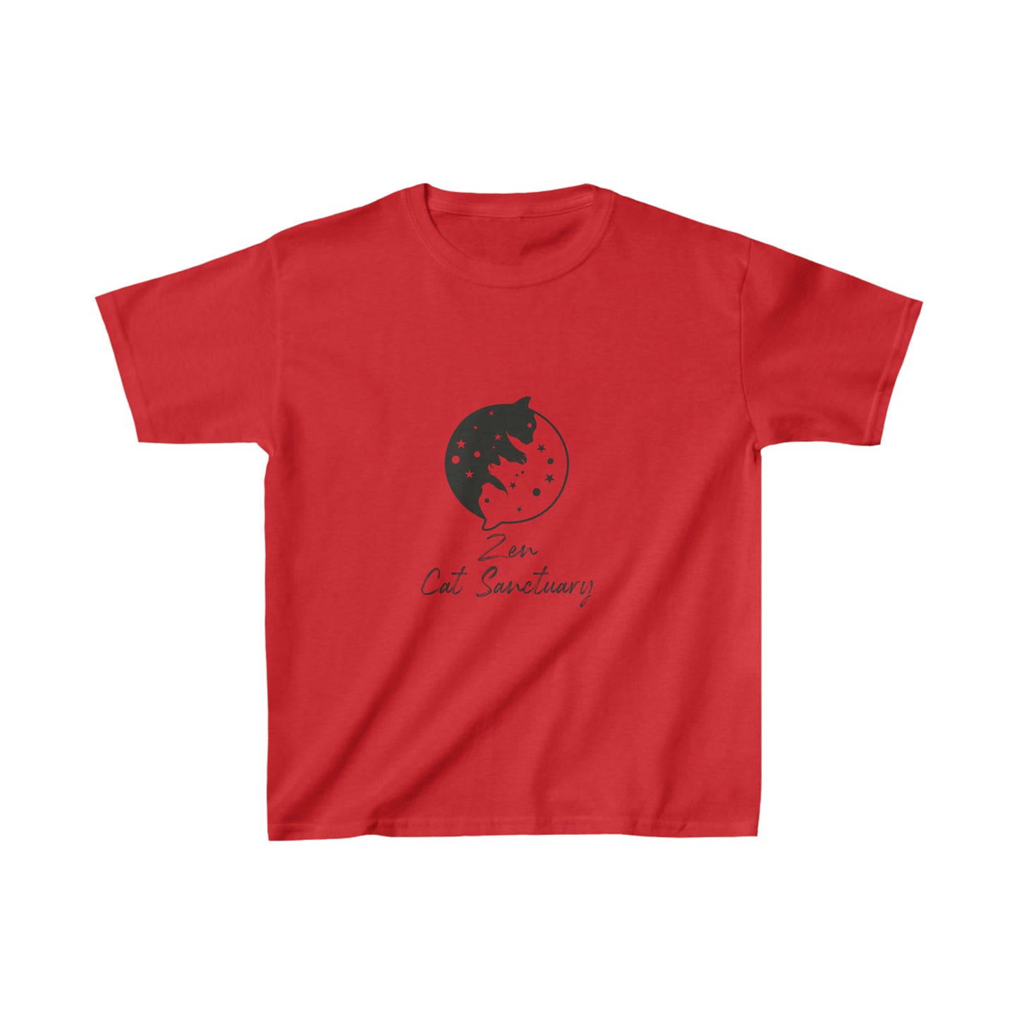 Zen Cat Sanctuary | Kids Heavy Cotton™ Tee with Black Logo | Available in 7 Colors!