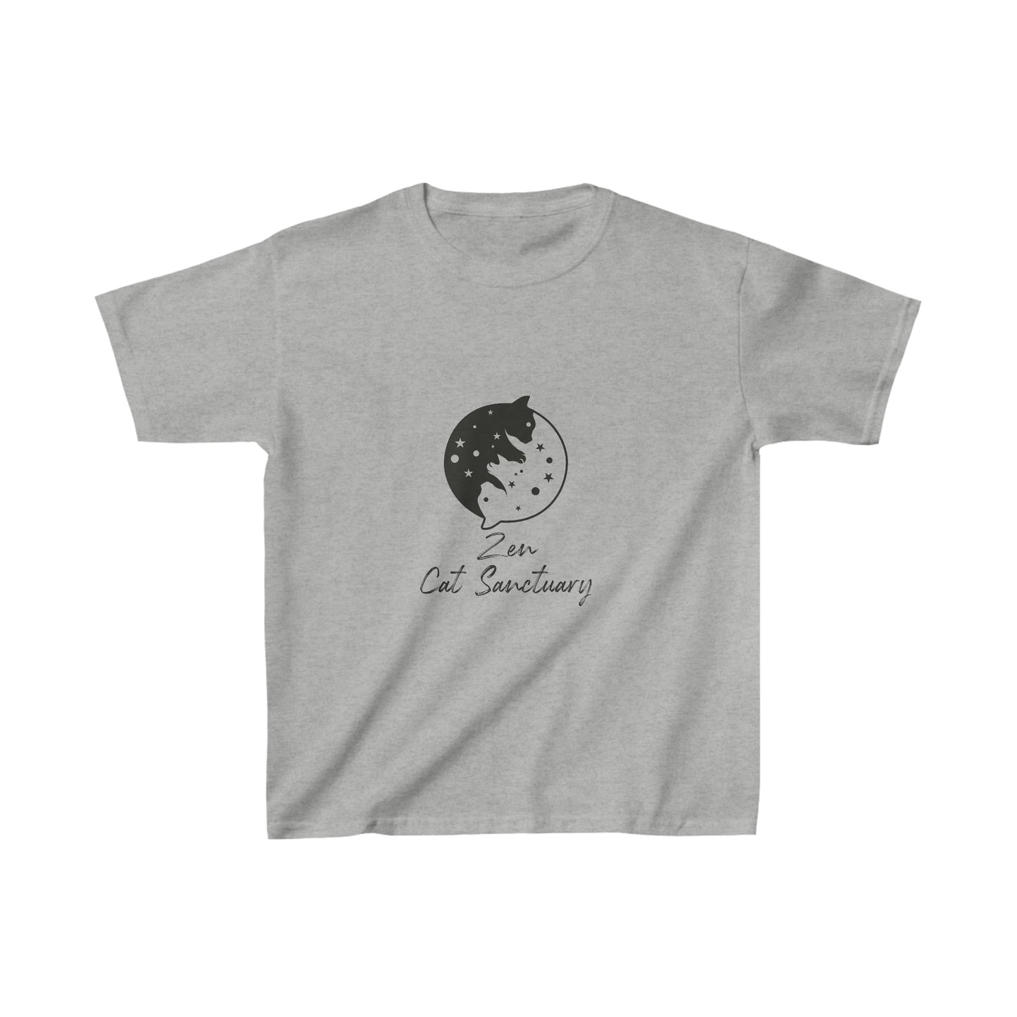 Zen Cat Sanctuary | Kids Heavy Cotton™ Tee with Black Logo | Available in 7 Colors!