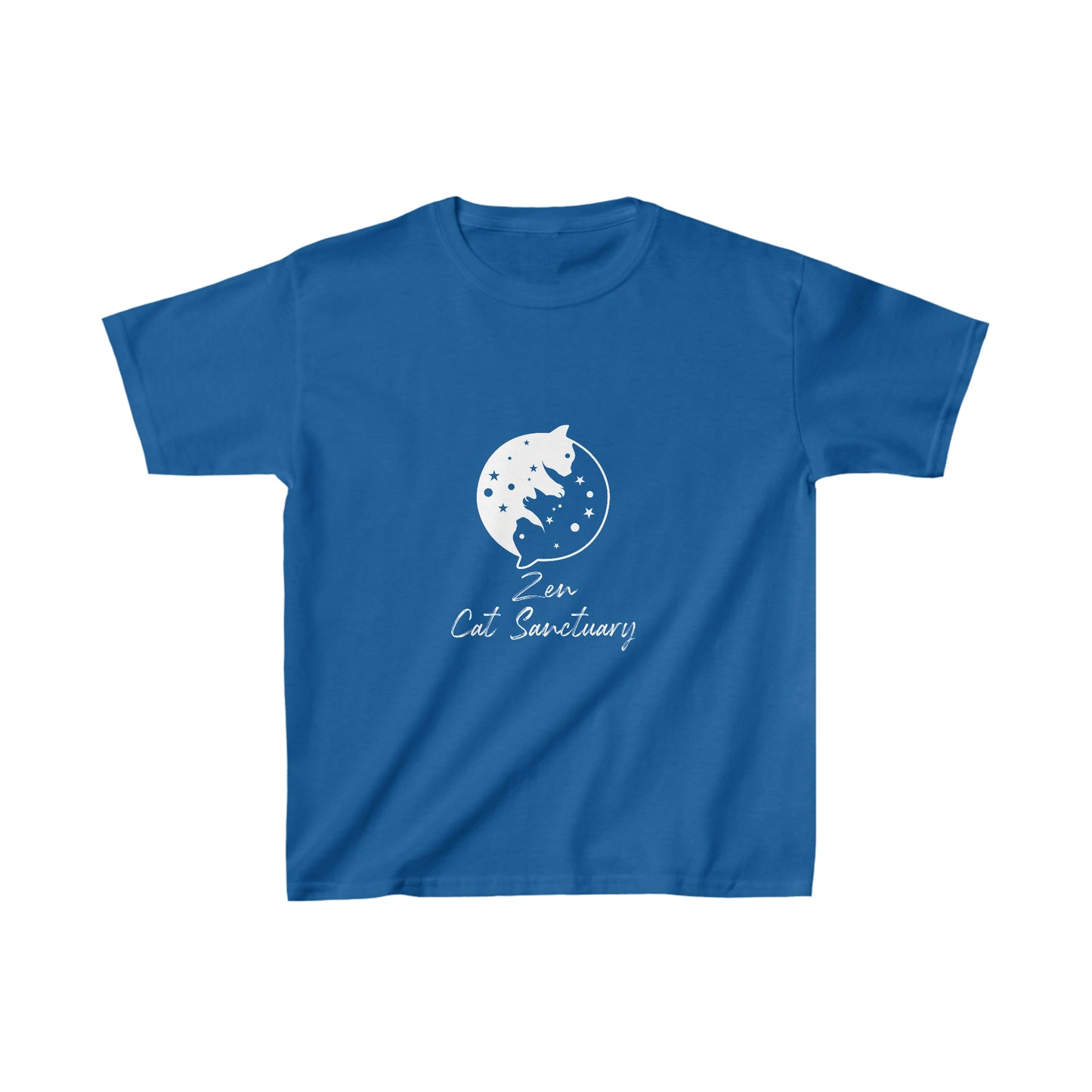 Zen Cat Sanctuary | Kids Heavy Cotton™ Tee with White Logo | Available in 6 Colors!