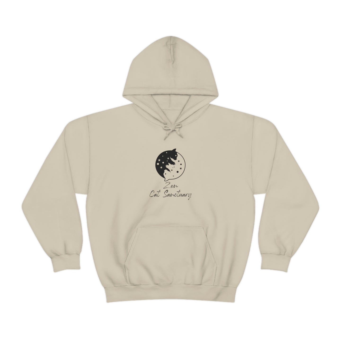Zen Cat Sanctuary | Unisex Heavy Blend™ Hooded Sweatshirt with Black Logo | Available in 8 Colors!