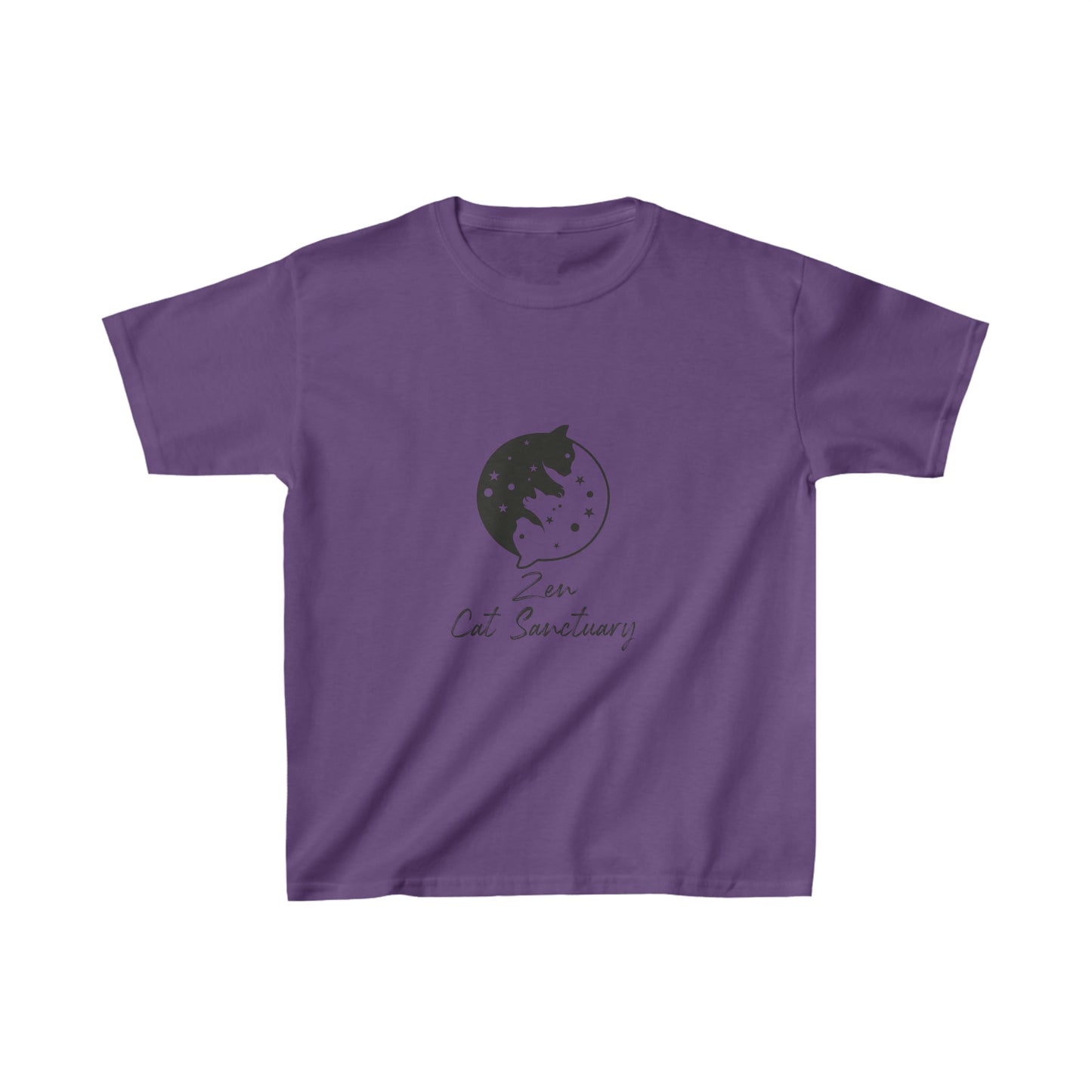 Zen Cat Sanctuary | Kids Heavy Cotton™ Tee with Black Logo | Available in 7 Colors!