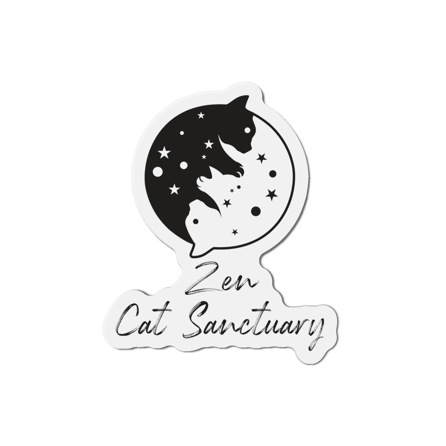 Zen Cat Sanctuary | Die-Cut Magnet