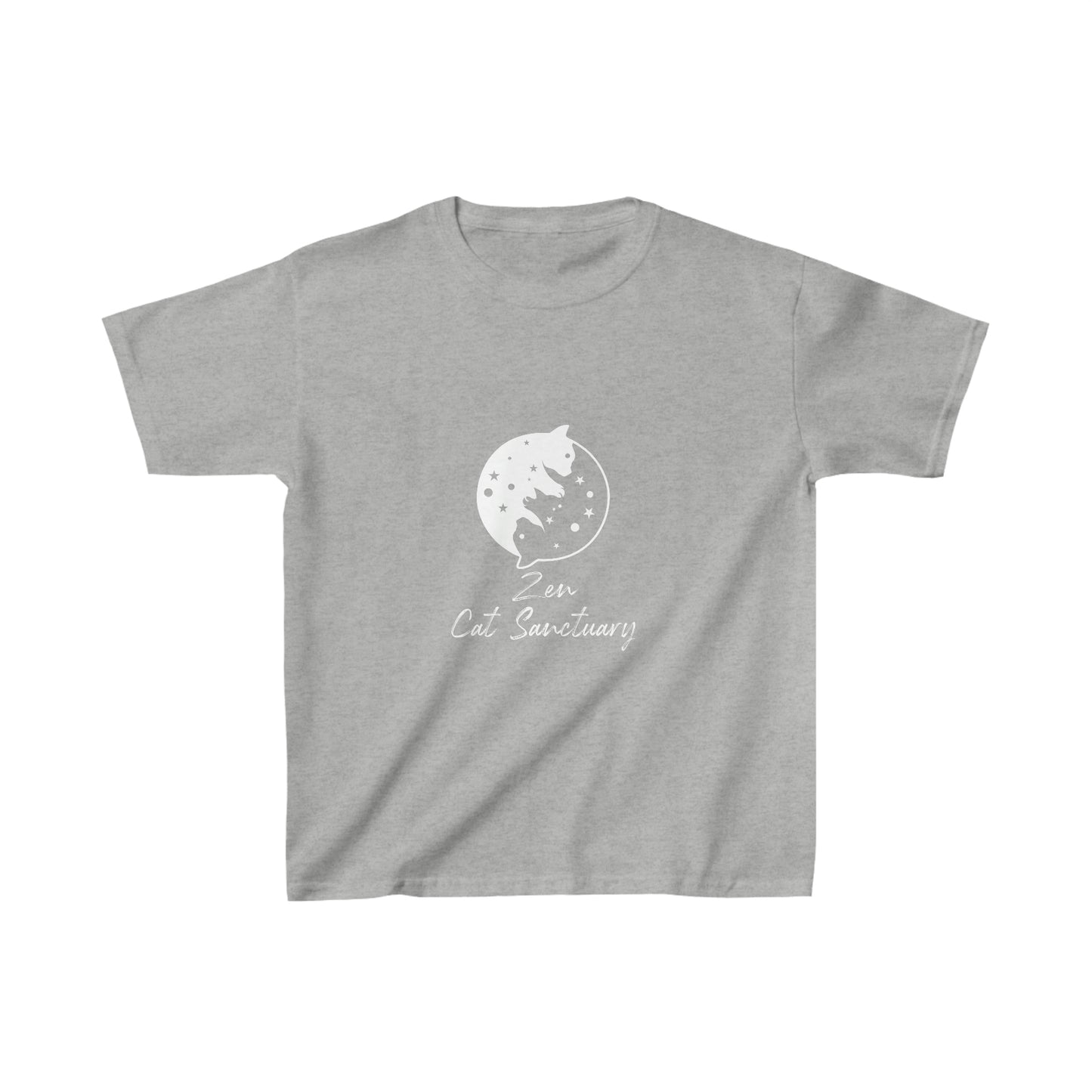 Zen Cat Sanctuary | Kids Heavy Cotton™ Tee with White Logo | Available in 6 Colors!