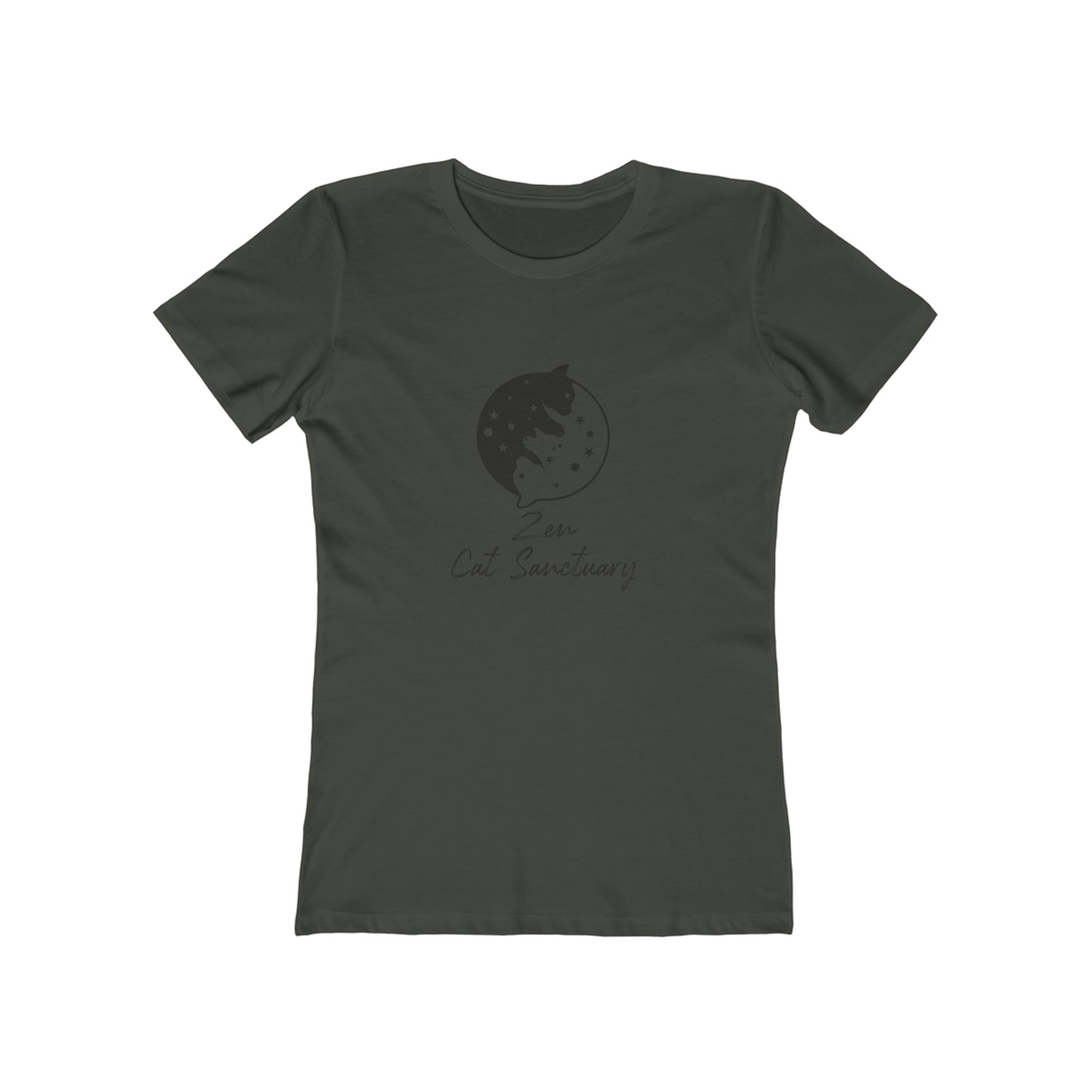 Zen Cat Sanctuary | Black Logo Boyfriend Tee | Available in 9 colors!