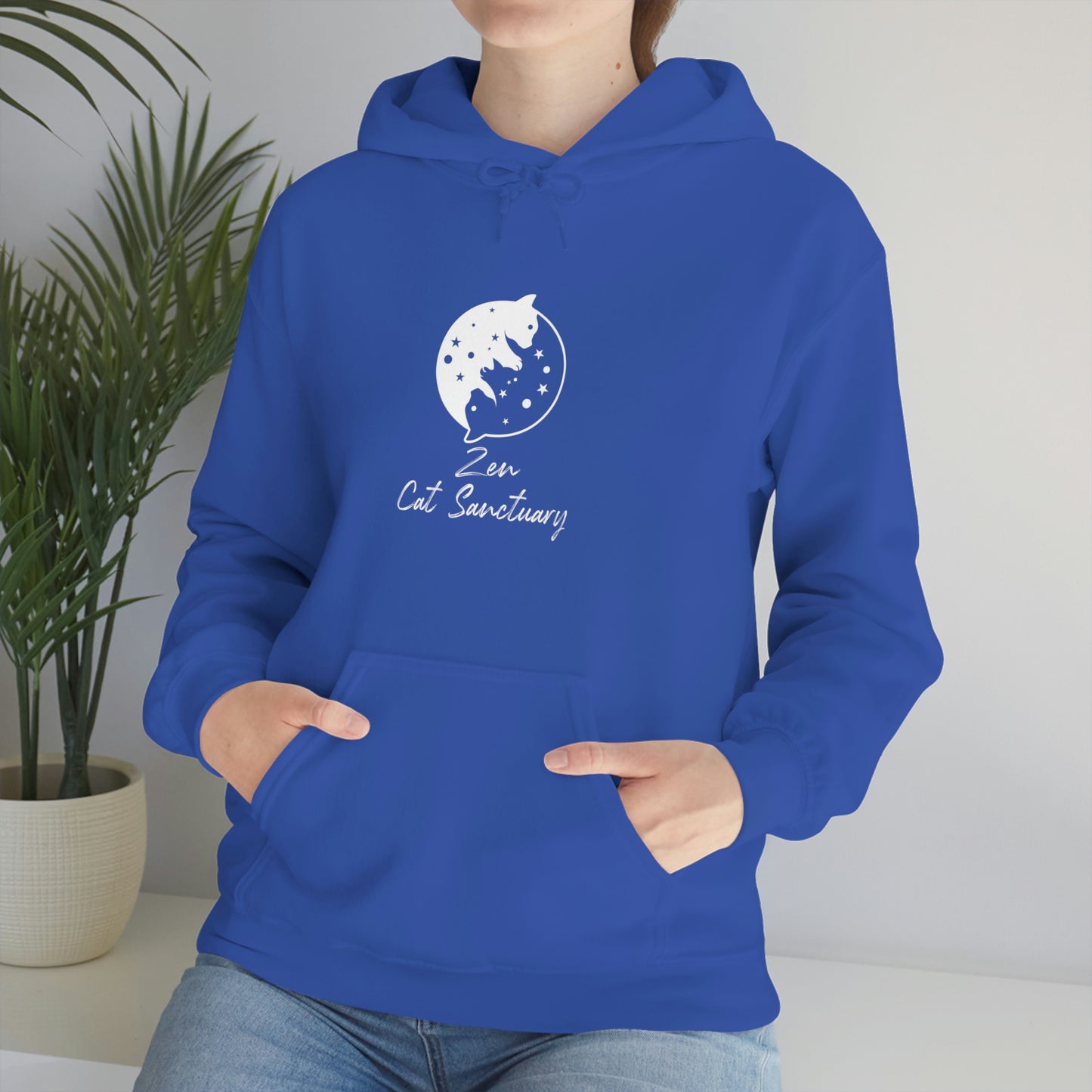 Zen Cat Sanctuary | Unisex Heavy Blend™ Hooded Sweatshirt with White Logo | Available in 8 Colors!