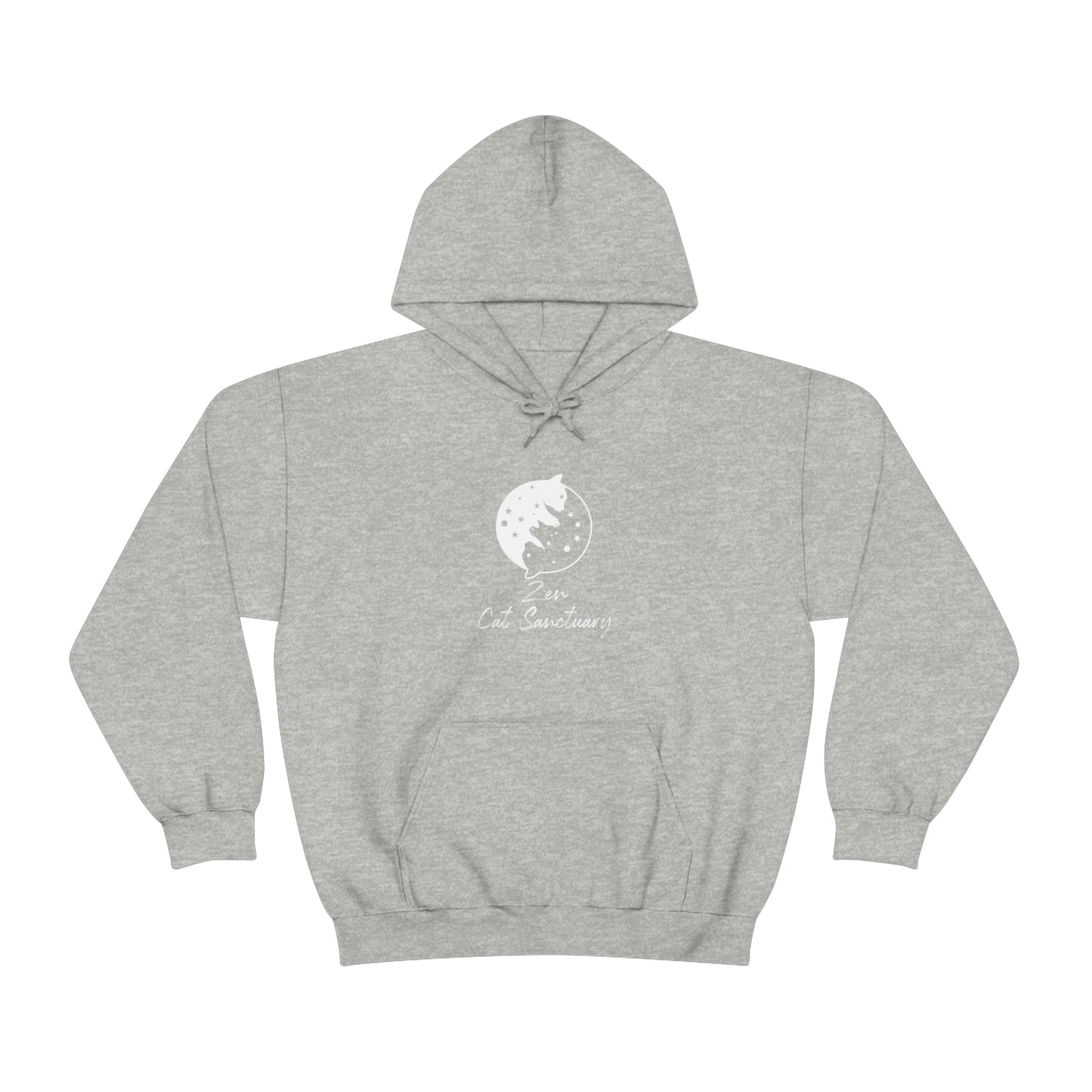 Zen Cat Sanctuary | Unisex Heavy Blend™ Hooded Sweatshirt with White Logo | Available in 8 Colors!