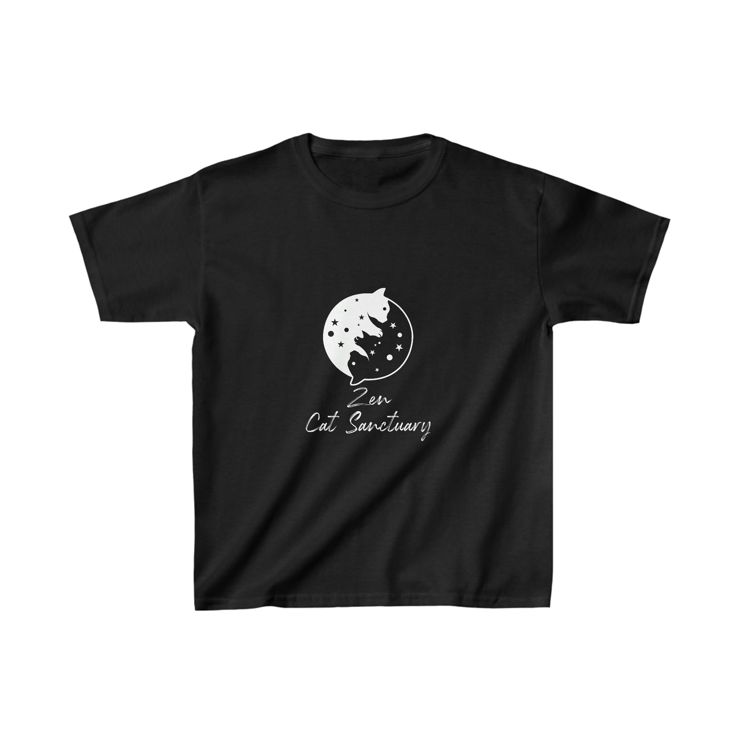 Zen Cat Sanctuary | Kids Heavy Cotton™ Tee with White Logo | Available in 6 Colors!