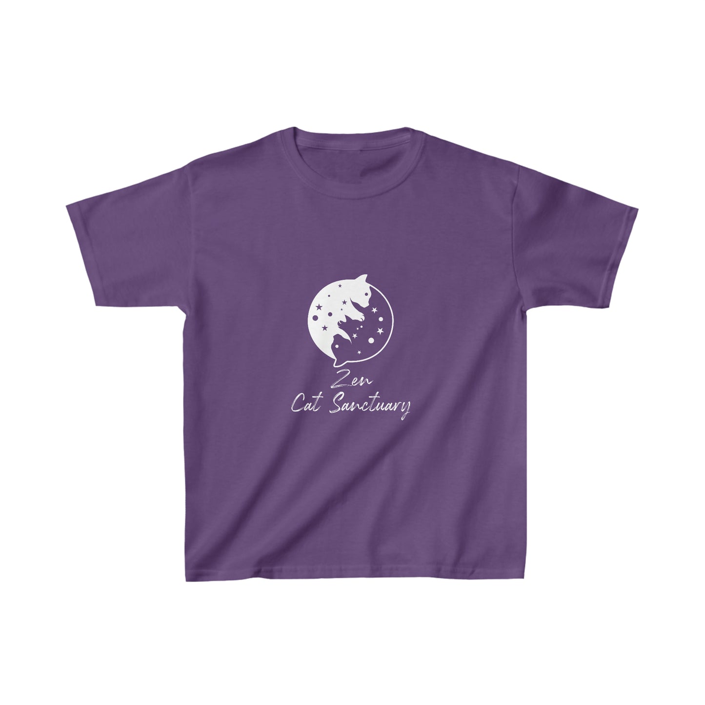 Zen Cat Sanctuary | Kids Heavy Cotton™ Tee with White Logo | Available in 6 Colors!