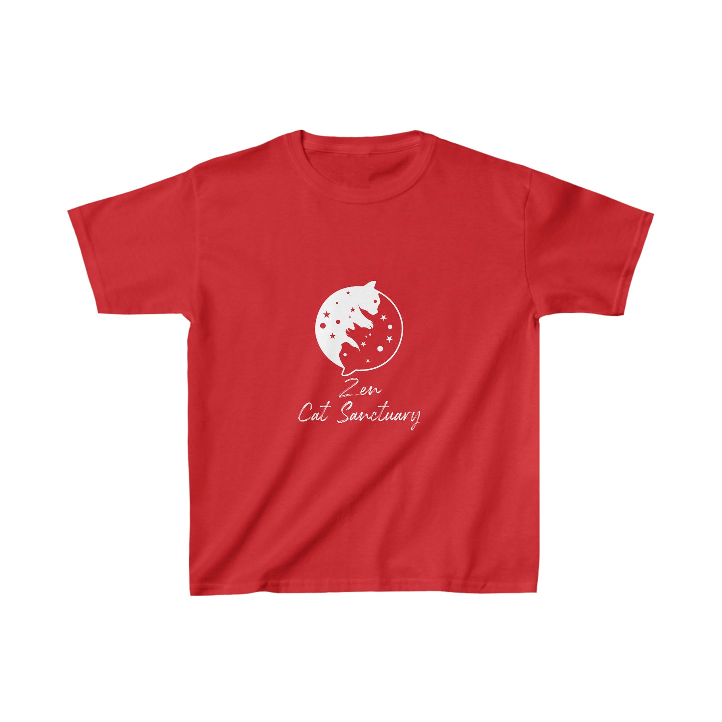 Zen Cat Sanctuary | Kids Heavy Cotton™ Tee with White Logo | Available in 6 Colors!
