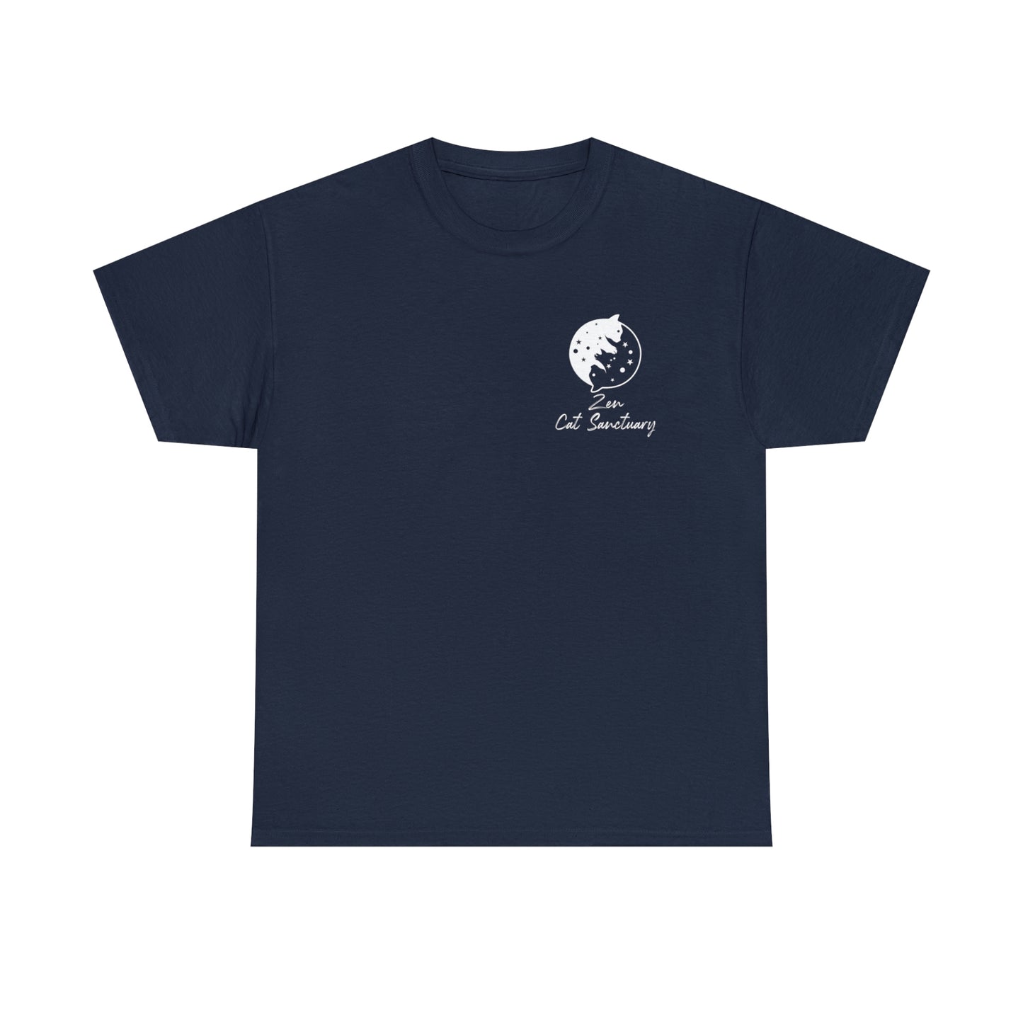 Zen Cat Sanctuary | Classic Tee with White Logo | Available in 12 Colors!