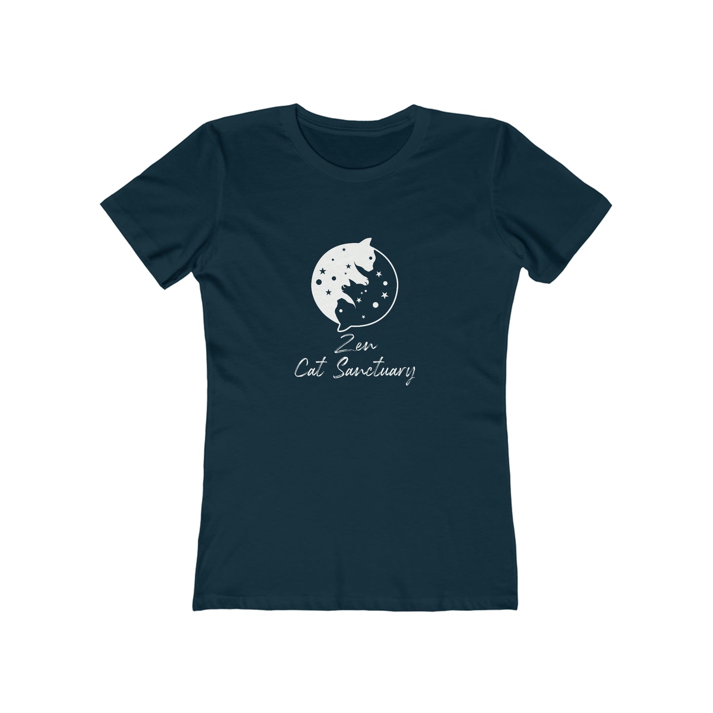 Zen Cat Sanctuary | White Logo Boyfriend Tee | Available in 9 colors!