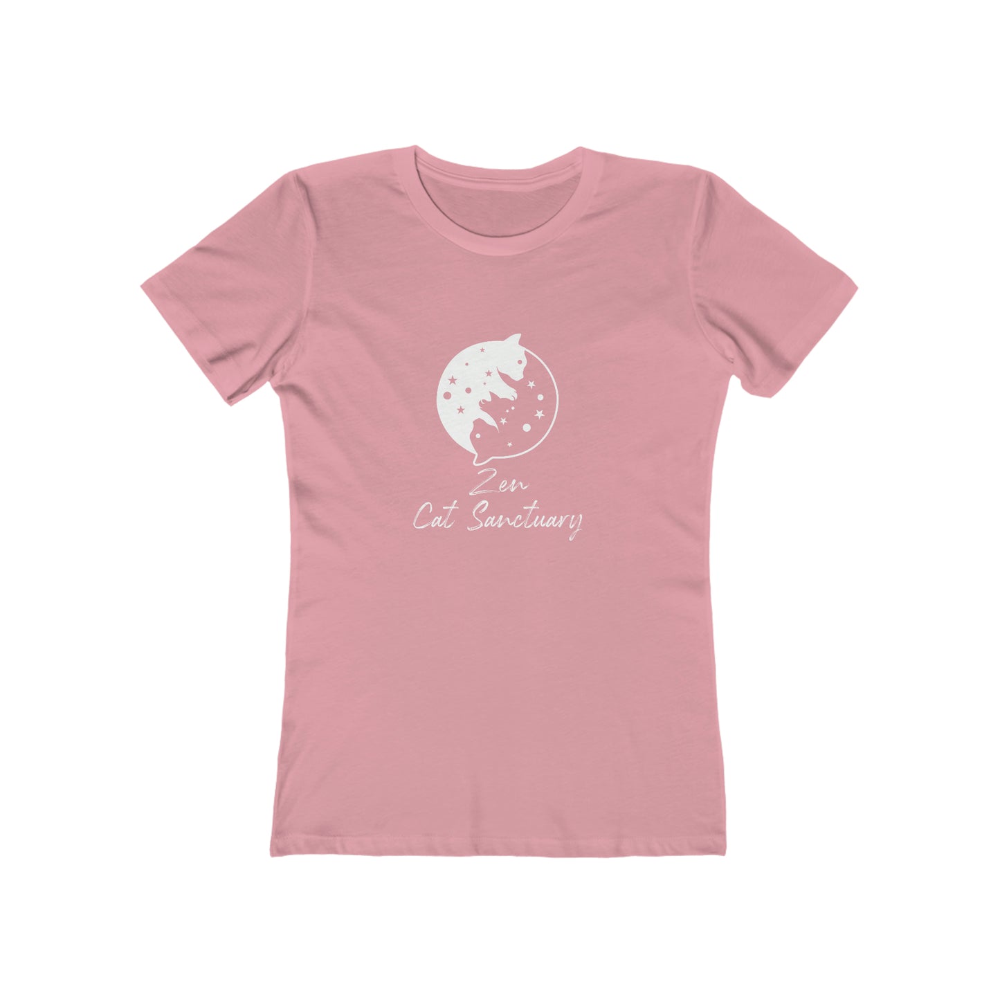 Zen Cat Sanctuary | White Logo Boyfriend Tee | Available in 9 colors!
