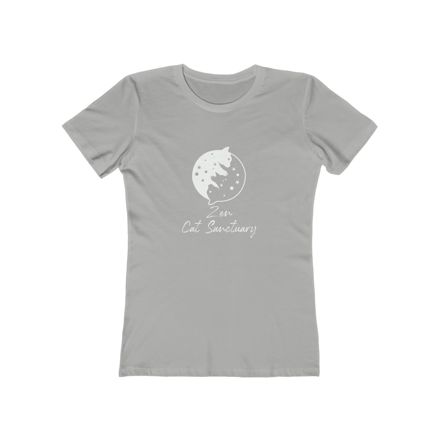 Zen Cat Sanctuary | White Logo Boyfriend Tee | Available in 9 colors!