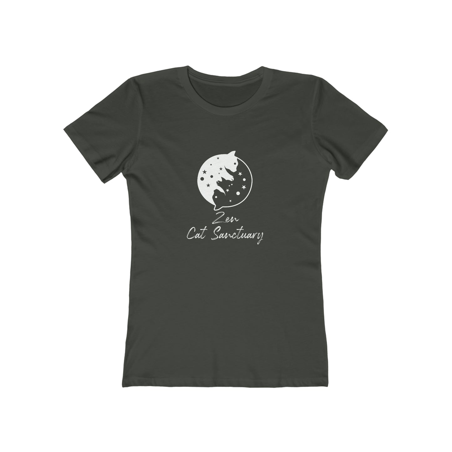 Zen Cat Sanctuary | White Logo Boyfriend Tee | Available in 9 colors!