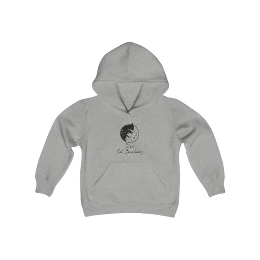 Zen Cat Sanctuary | Youth Heavy Blend Hooded Sweatshirt with Black Logo | Available in 16 Colors!