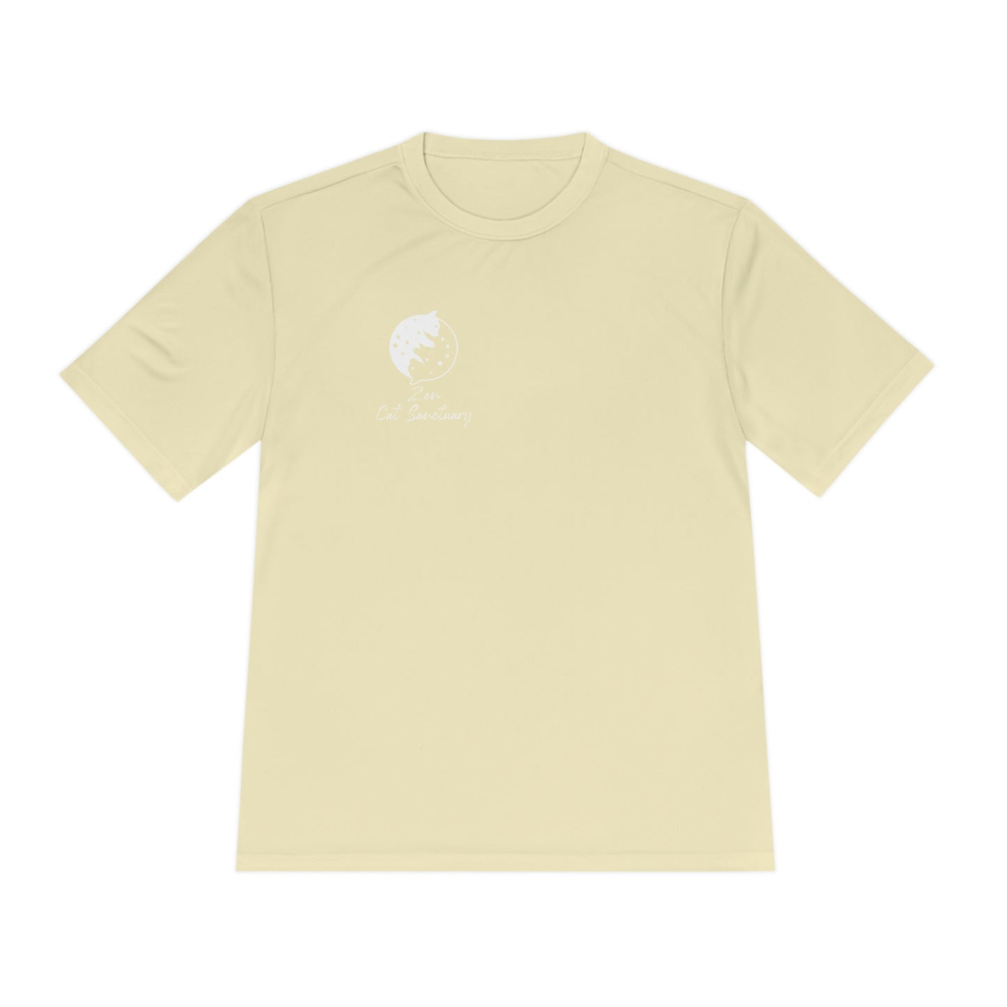 Zen Cat Sanctuary | Unisex Moisture Wicking Tee with White Logo | Available in 12 Colors!