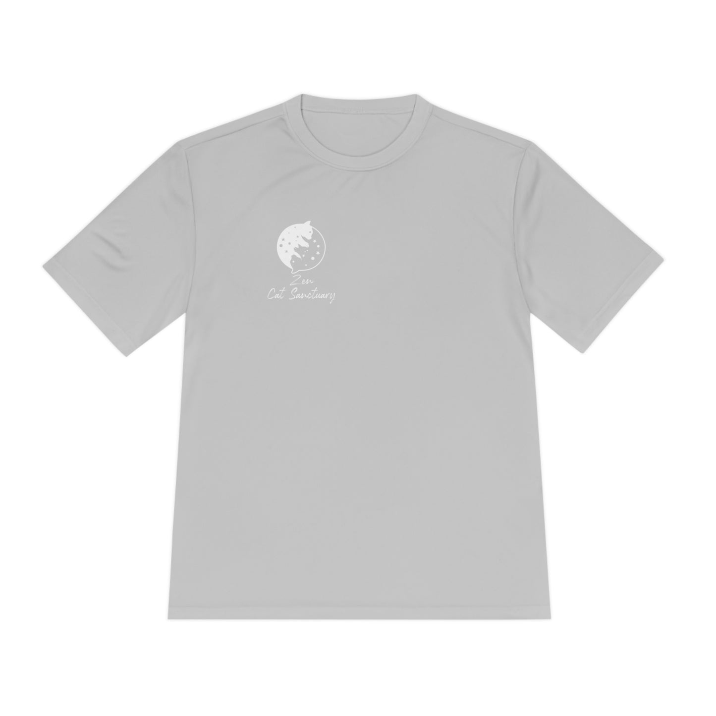 Zen Cat Sanctuary | Unisex Moisture Wicking Tee with White Logo | Available in 12 Colors!