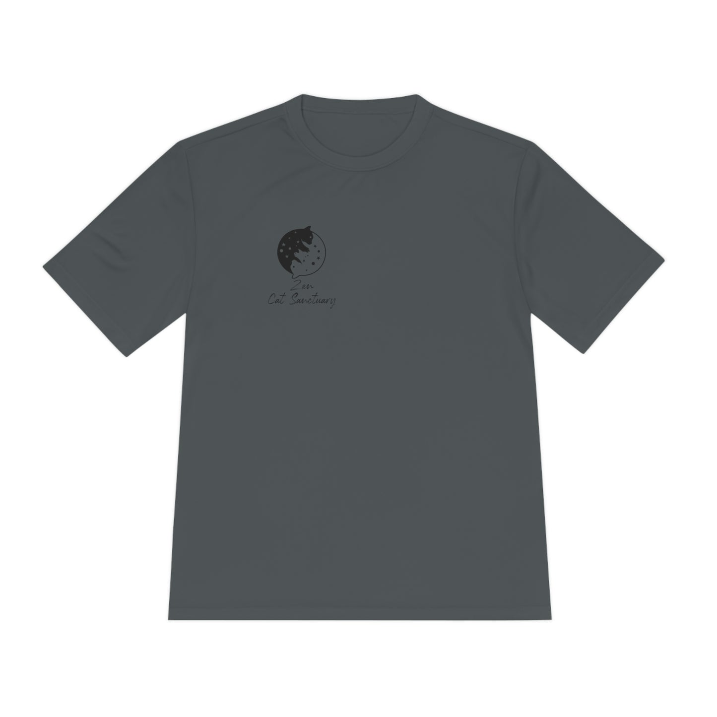 Zen Cat Sanctuary | Unisex Moisture Wicking Tee with Black Logo | Available in 12 Colors!